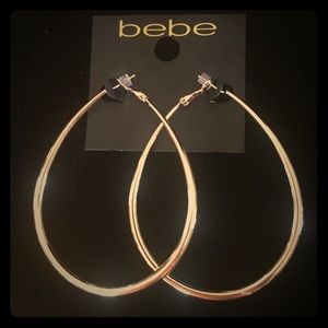 Bebe ultra-light gold teardrop hoop earrings